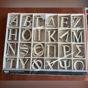 Make Market Natural Wood Greek Alphabet Letters – Pack of 120